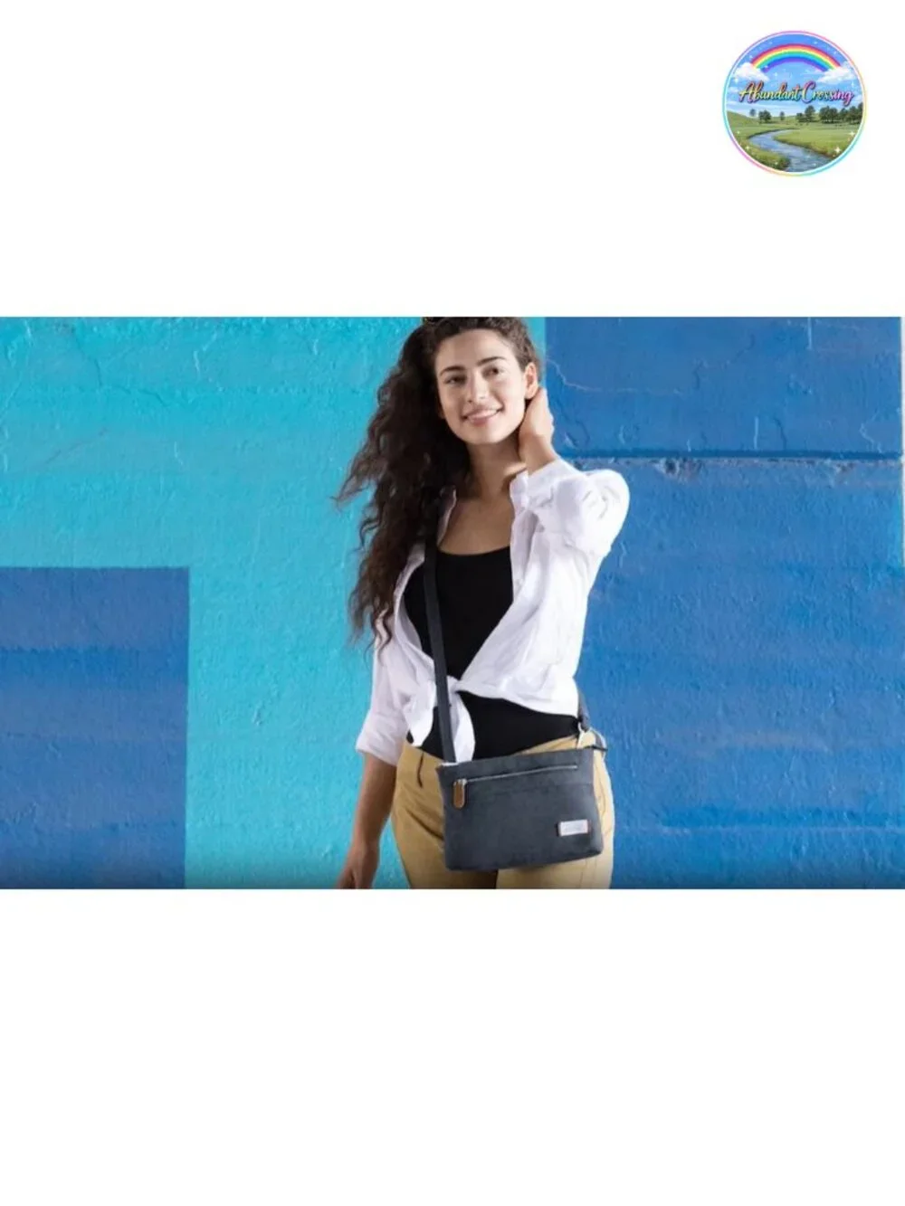 Anti-Theft Crossbody Bag with RFID Blocking and Slash-Resistant Webbing Strap